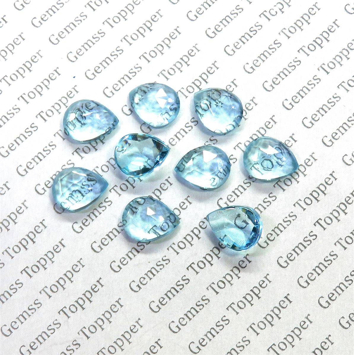 Sky Blue Topaz 9x12 mm Pear Rose Cut
